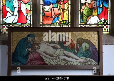 Interior of Saint John the Baptist Church at Chelmorton in Derbyshire Stock Photo