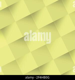Abstract yellow background, web template, squares with shadow - Vector illustration Stock Vector