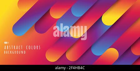 Abstract colors template stype line pattern artwork template. Overlapping with rounded line and shadow 3d background. illustration vector Stock Vector