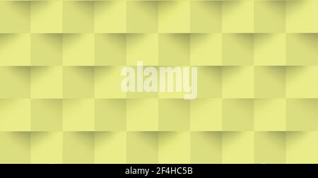Abstract yellow background, web template, squares with shadow - Vector illustration Stock Vector