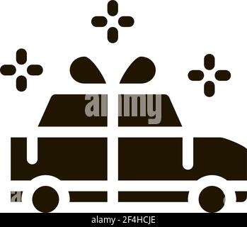 Car Present Gift Icon Vector Glyph Illustration Stock Vector
