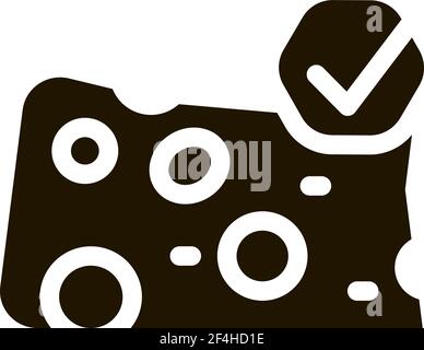 Cheese Piece Icon Vector Glyph Illustration Stock Vector