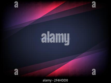 Abstract template pink triangle overlapping layered with lighting effect on dark blue background. Vector illustration Stock Vector