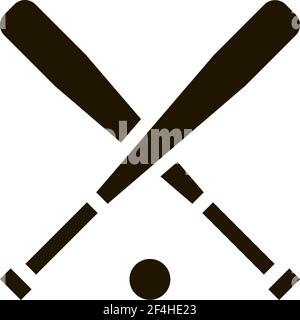 Crossed Bits Ball Icon Vector Glyph Illustration Stock Vector