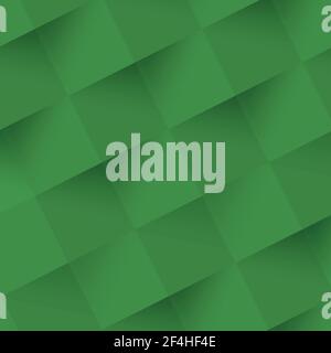 Abstract green background, web template, squares with shadow - Vector illustration Stock Vector