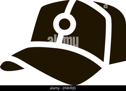 Baseball Cap Hat Icon Vector Glyph Illustration Stock Vector