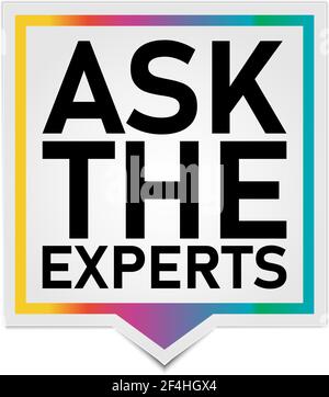 Ask The Experts Business Customers Solution Label Icon Vector Stock Vector