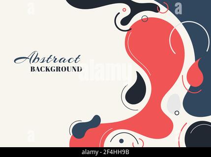 Abstract background liquid organic forms dynamic waves and circles, lines on white background. Vector illustration Stock Vector
