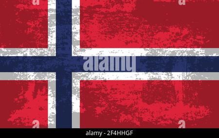 Norway flag with waving grunge texture. Vector background Stock Vector ...