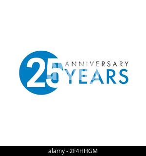 25 th anniversary numbers. 25 years old logotype. Simple congrats. Isolated abstract graphic web design template. Creative digits. Up to 25%, -25% per Stock Vector