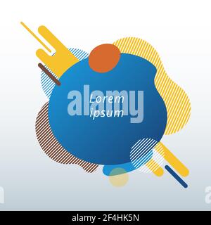 Abstract element colorful fluid liquid organic shapes with rounded line on white background. Vector illustration Stock Vector