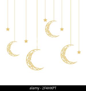 Ramadan and eid mubarak greeting card. Stock Vector