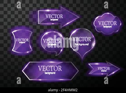 Glass vector button plane. Easy editable background Stock Vector