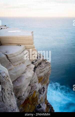 Wedding cake rock cliff long exposure shot Stock Photo
