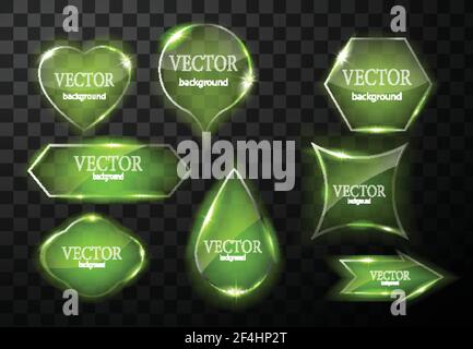 Glass vector button plane. Easy editable background Stock Vector