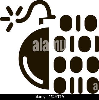 Binary Code Bomb Icon Vector Glyph Illustration Stock Vector