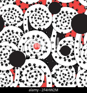 Seamless abstract unusual pattern of elements and lines on a white background. Design for fabric or wallpaper Stock Vector