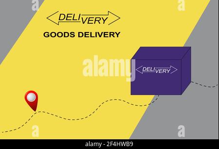 Goods delivery logo template design. Vector flat illustration. Stock Vector