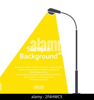 Street lighting pole dark colour with sample text Stock Vector