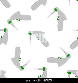 Abstract seamless medical pipette, dropper for laboratory on white background. Pattern dropper consisting of many identical glass laboratory medical p Stock Vector