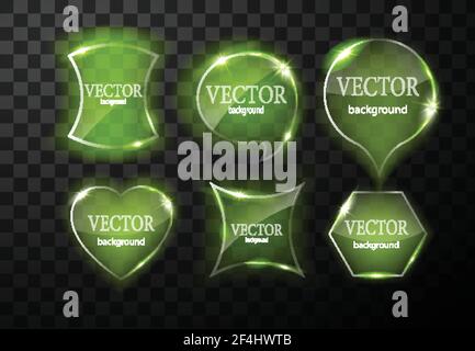 Glass vector button plane. Easy editable background Stock Vector