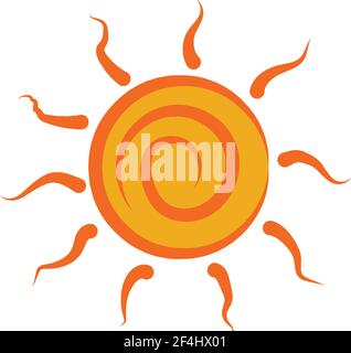 Sun doodle Vector illustration isolated in white background Stock Vector