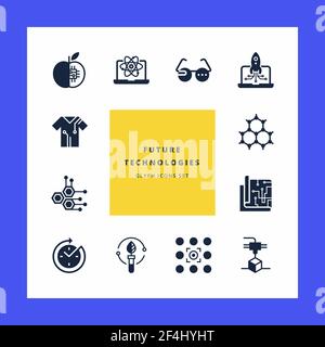 Future innovative technologies icons Stock Vector