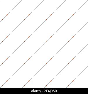 Abstract seamless medical pipette, dropper for laboratory on white background. Pattern dropper consisting of many identical glass laboratory medical p Stock Vector