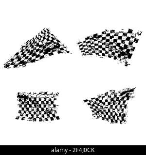 Sport flags grunge set six Stock Vector