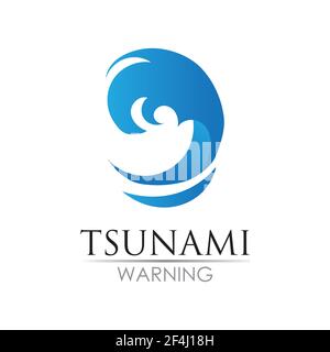 tsunami logo design, vector, icon, template Wave Tsunami Splash Water Logo Stock Vector