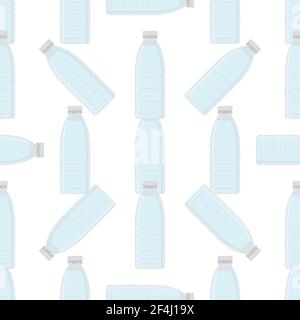 Illustration on theme set identical types plastic bottles for drinking water. Water pattern consisting of collection kitchen accessory, plastic bottle Stock Vector
