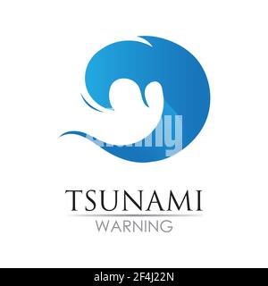 tsunami logo design, vector, icon, template Wave Tsunami Splash Water Logo Stock Vector