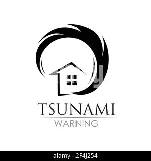 tsunami logo design, vector, icon, template Wave Tsunami Splash Water Logo Stock Vector