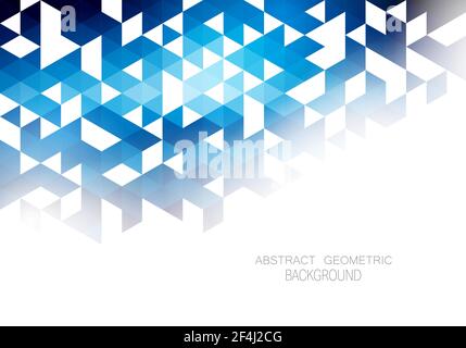 Geometric shaped design of blue hexagons. Brochure template Stock Vector