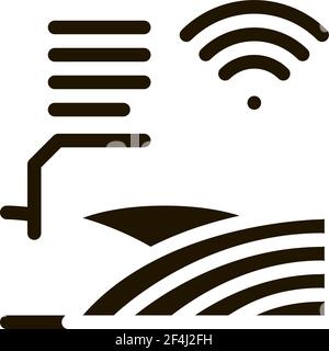 Smart farm black glyph icons set on white space Stock Vector Image ...