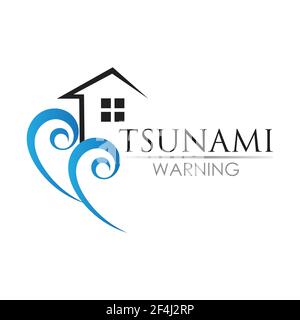 tsunami logo design, vector, icon, template Wave Tsunami Splash Water Logo Stock Vector
