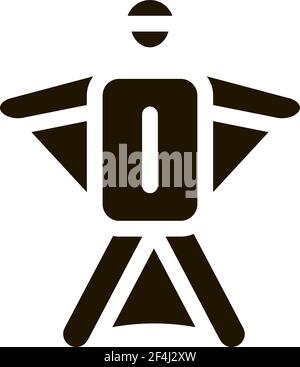 Skier Icon Vector Glyph Illustration Stock Vector