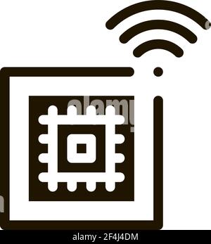 Microchip Icon Vector Glyph Illustration Stock Vector