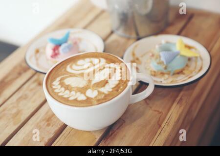 Fancy donut with cute mermaid on top Stock Photo
