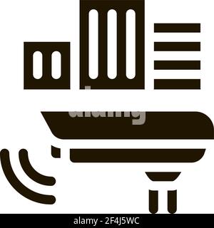 CCTV Icon Vector Glyph Illustration Stock Vector