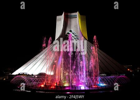 Tehran, Iran. 21st Mar, 2021. Alireza Ghorbani outdoor concert was held in the grounds of Azadi (Freedom) Tower amid in coronavirus outbreak in Tehran, Iran on March 21, 2021. Alireza Ghorbani is an Iranian traditional vocalist. (Photo by Sobhan Farajvan/Pacific Press/Sipa USA) Credit: Sipa USA/Alamy Live News Stock Photo