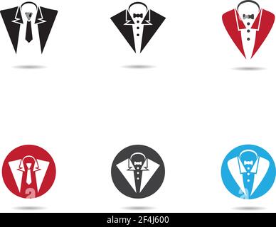 Tuxedo logo template vector icon illustration design Stock Vector