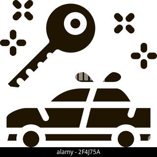 Gift Car Icon Vector Glyph Illustration Stock Vector