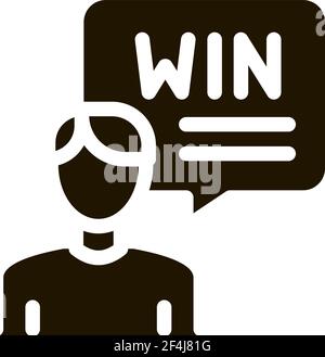 Winner Man Icon Vector Glyph Illustration Stock Vector