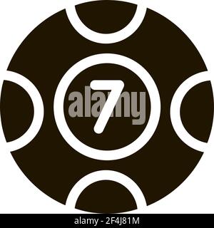 Ball with Number Icon Vector Glyph Illustration Stock Vector