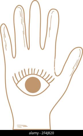 Hand with all seeing eye Stock Vector