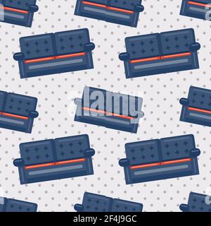 seater sofa seamless pattern vector illustration Stock Vector