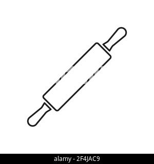 Rolling pin outline icon vector for your web site design, logo, app, UI. illustration Stock Vector