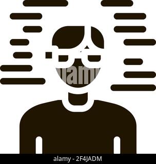 Man Smart Glasses Icon Vector Glyph Illustration Stock Vector