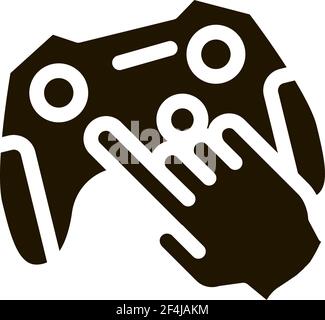 Gaming Joystick Icon Vector Glyph Illustration Stock Vector